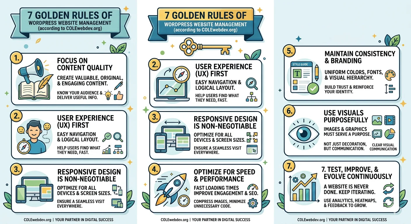 The 7 Golden Rules of Web Design — infographic