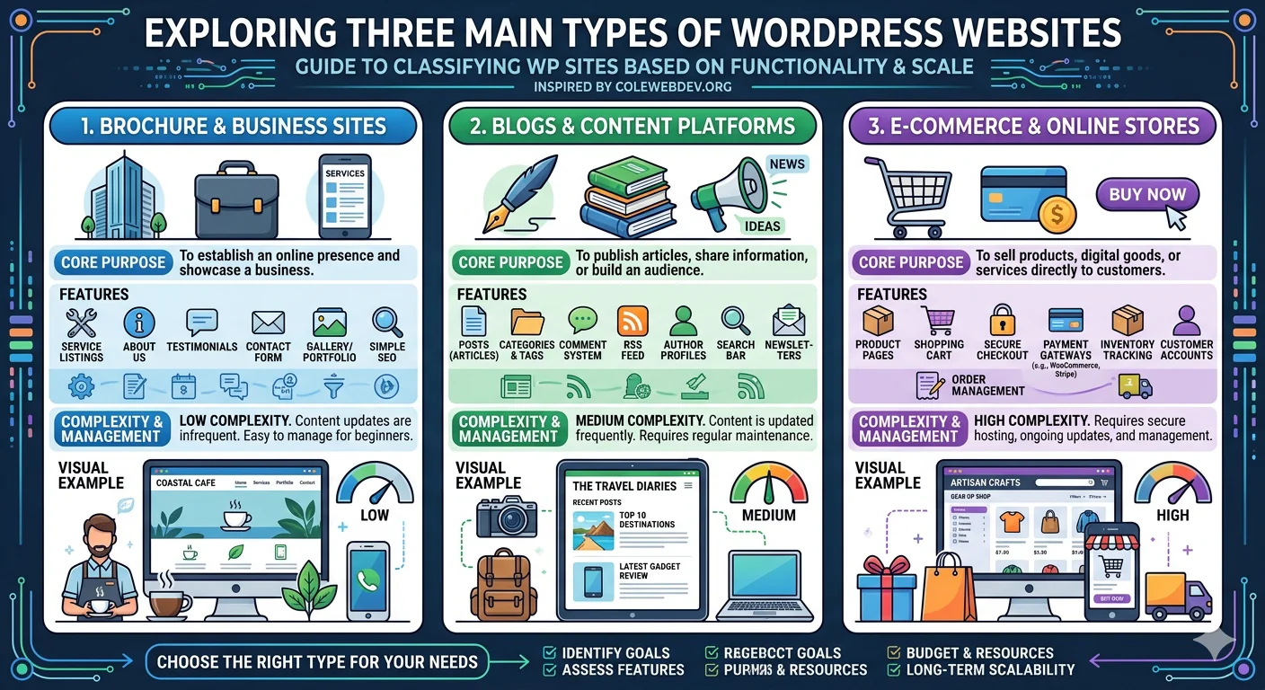 The 3 Types of Web Design — infographic